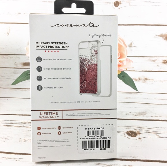 Casemate Pink Glitter Waterfall  iPhone Plus Case - Picture 4 of 4